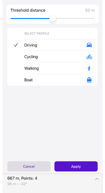 Route planen an Straße anpassen iOS