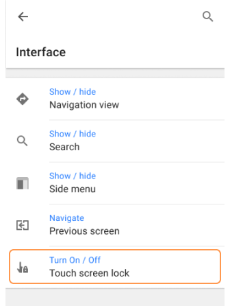 Schnellaktionstaste Touchscreen-Sperre Android