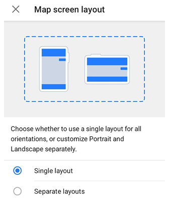 Kartenbildschirm-Layout
