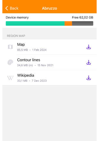 Suchfunktion zum Herunterladen von Karten iOS