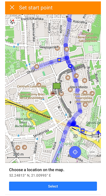 Auf der Karte auswählen