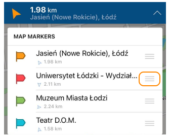 Markierungen in einer Liste iOS