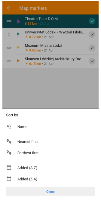 Alternative Markierungssortierung Android 2