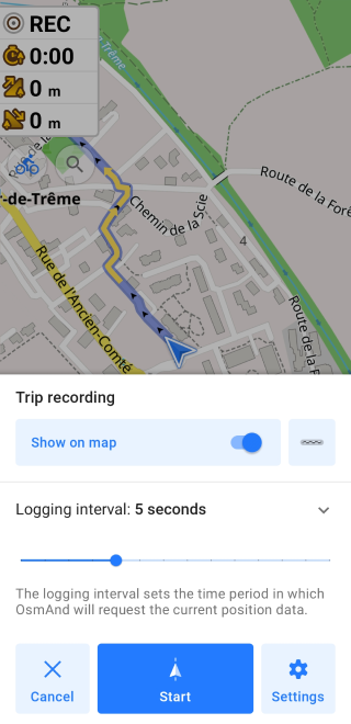 Aufzeichnung starten in Android