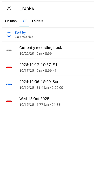 Track zum Hinzufügen eines Wegpunkts auswählen Android