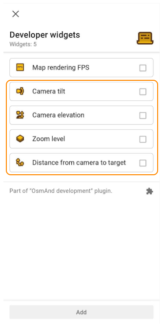 Widgets de posición de la cámara 1