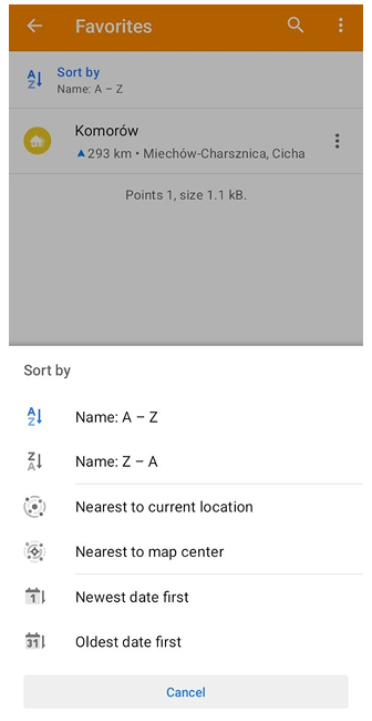 Favoritos android