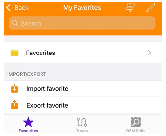 Menú Mis lugares iOS