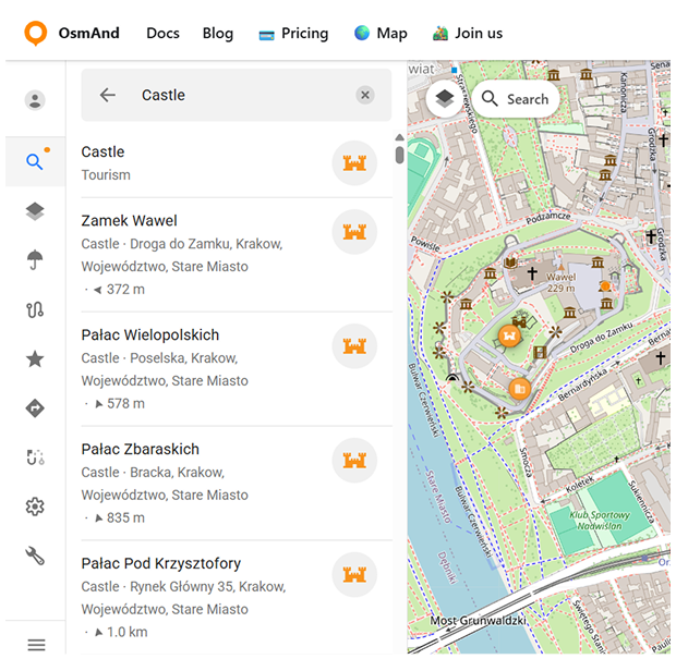 Opciones de búsqueda