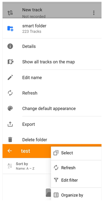 Gestión de Carpetas Inteligentes en Mis lugares Android