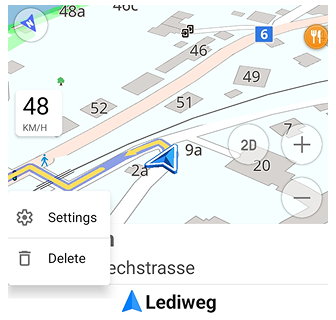 Nombre de calle sin próximo giro