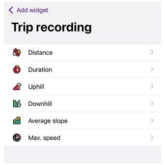 Ajout du widget Distance/Démarrer-Arrêter sur iOS