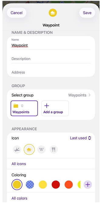 Planifier un itinéraire ios