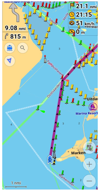 Écran de navigation de bateau Android