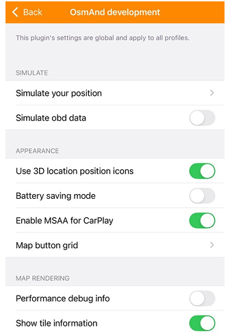 Paramètres de développement iOS