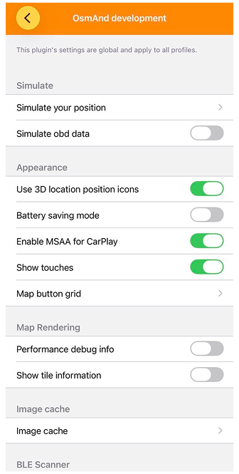 Paramètres de développement iOS
