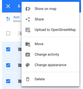 Fonction de tri des traces Mes lieux Android
