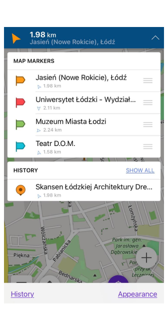 Liste de marqueurs iOS