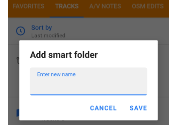 Fonction de tri des traces Mes lieux Android