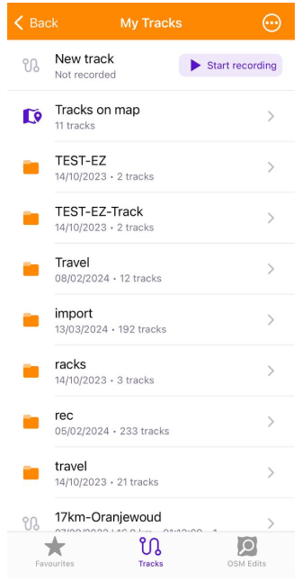Mes lieux avec des traces sur iOS