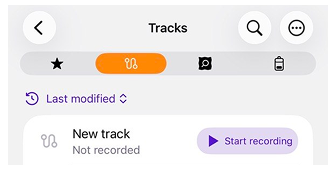 Fonction de recherche de traces dans Mes lieux sur iOS