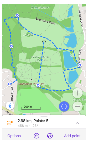 Planifier un itinéraire iOS