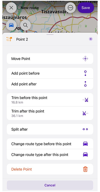 Planifier un itinéraire ios