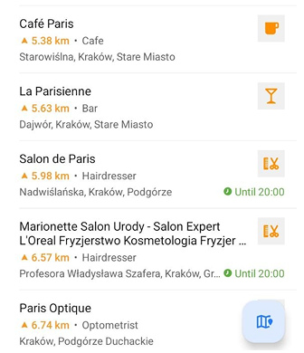 Recherche de POI Android