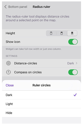 Position d'affichage iOS