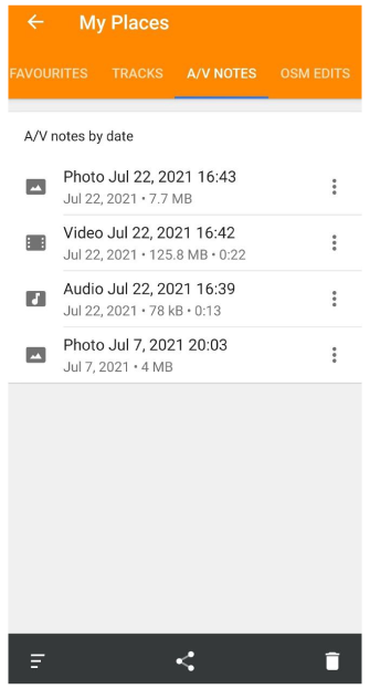 Plugin audio video Menu I miei luoghi