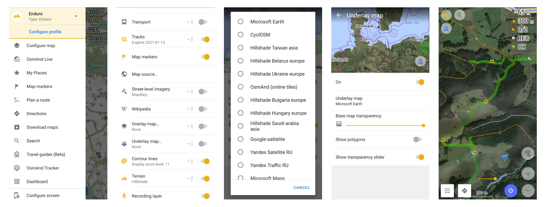 Configura sottoposto / sovrapposizione Android