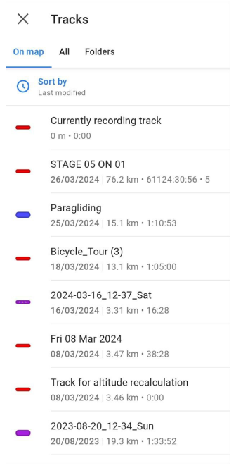 Selezionare la traccia per navigare Android 2