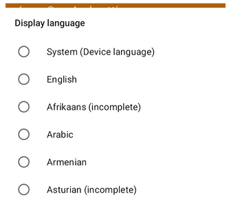 Impostazioni Generali Lingua Android