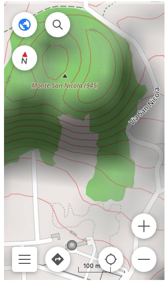 Curve di livello combinate con Hillshade in iOS