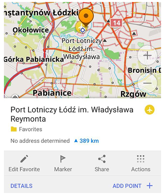 Pianifica un percorso Preferiti Android