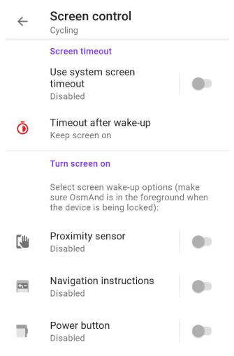 Menu controllo schermo Android