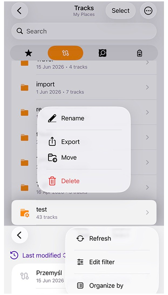 Gestione Cartelle Smart I miei luoghi iOS