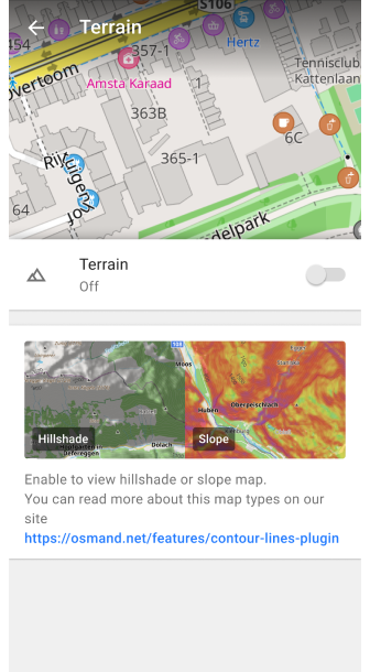 Menu Terreno Android