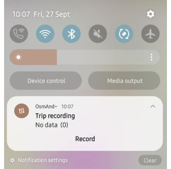 Notifica registrazione viaggio