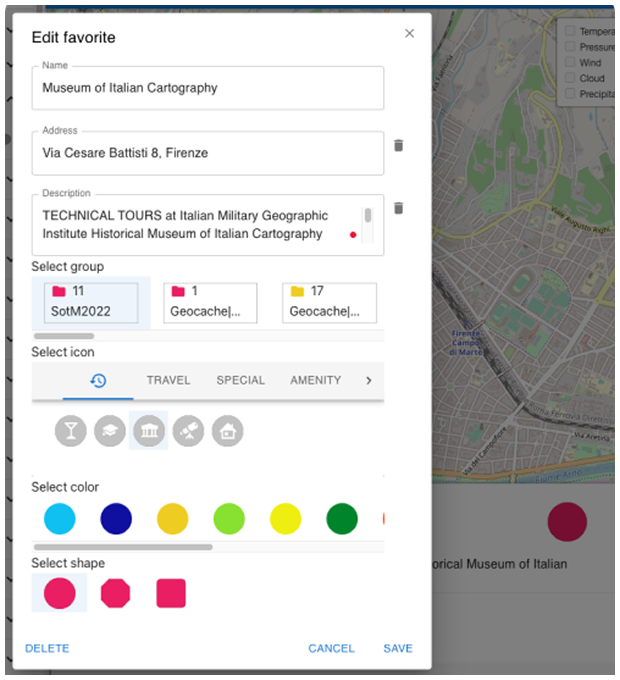 Aggiungi Preferiti Web OsmAnd