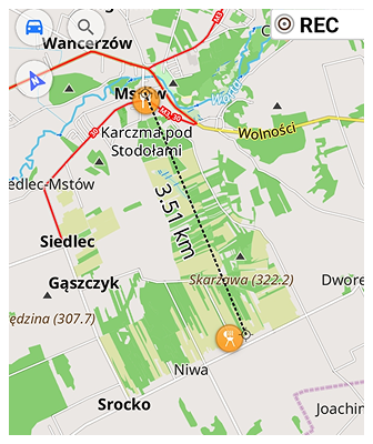 Afstand door te tikken Android