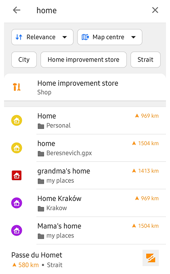 Favorieten zoeken Android