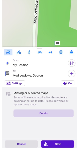 Bericht geen kaarten bij het bouwen van navigatie iOS