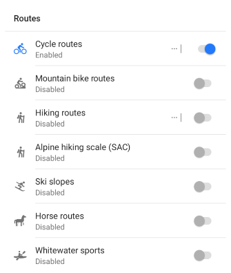 Sekcja Konfiguruj mapę Trasy
