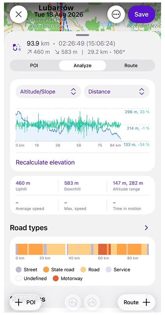 Planowanie trasy snap-road-ios