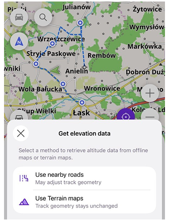 Planowanie trasy iOS