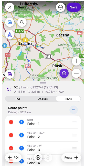 Planowanie trasy ios