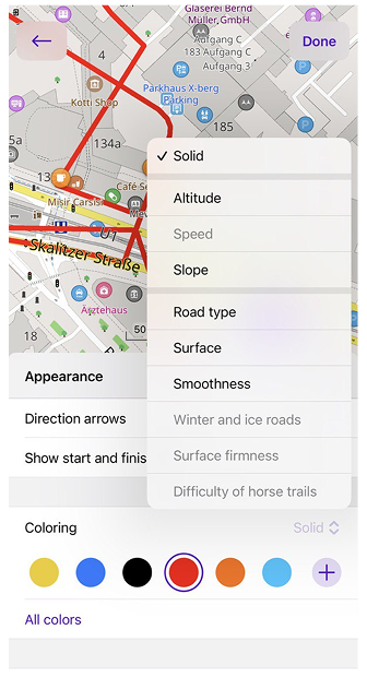 Menu de Contexto de Coloração iOS