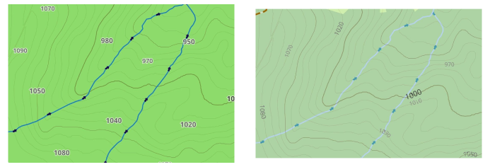 Estilo de mapa Linhas de contorno