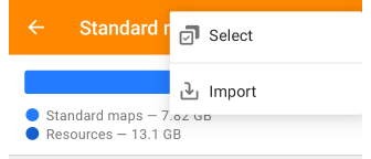 Opções da categoria Local Android 2
